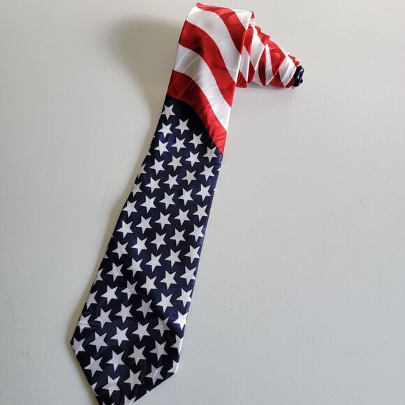 Steven Harris Men's Necktie USA Flag Patriotic Civil War Stars And Stripes - Picture 2 of 9